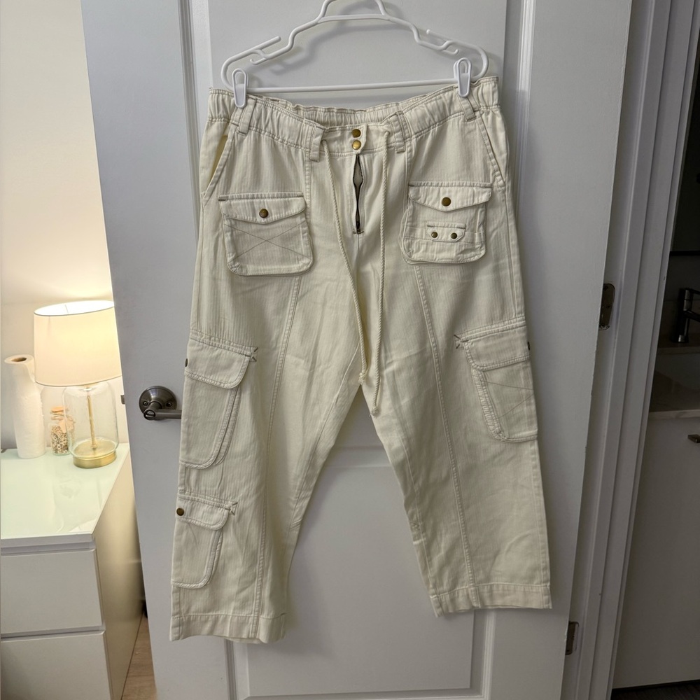 Free People Ivory cargo pants